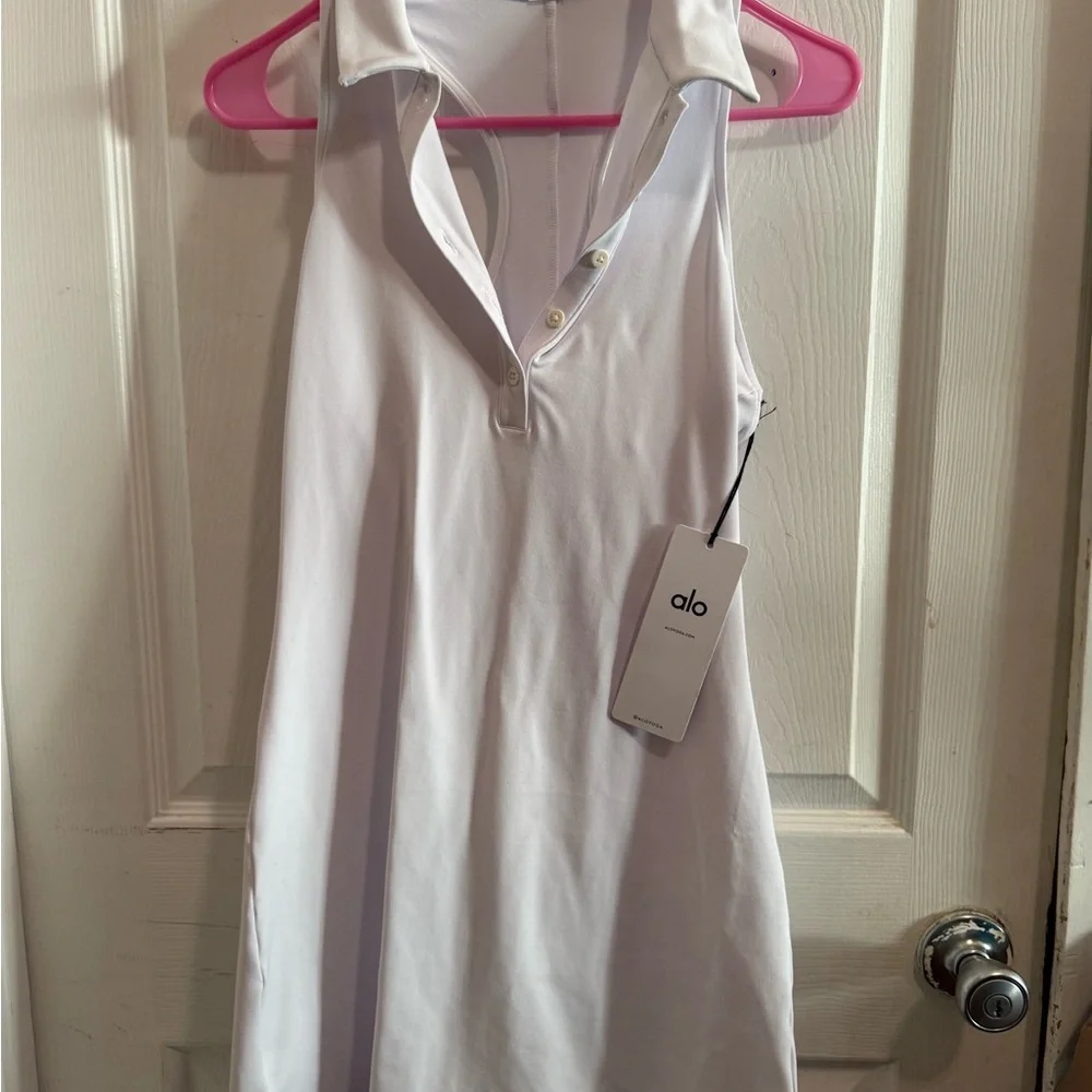 NWT ALO Yoga Charmed White Tennis Dress